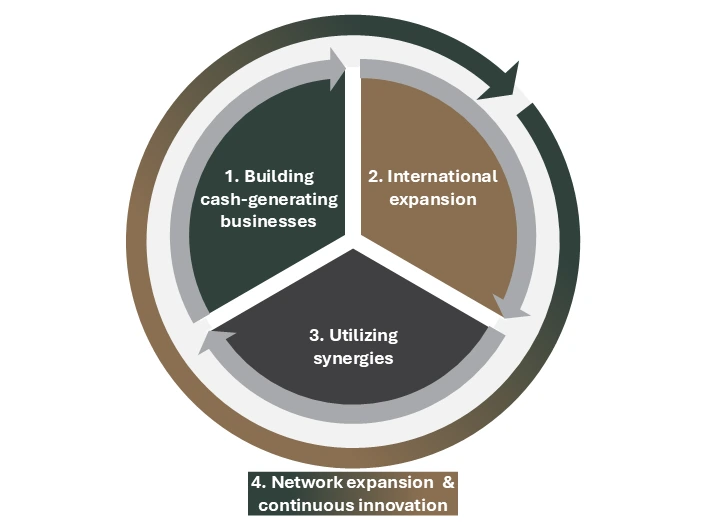 DH Group strategy pillars figure.